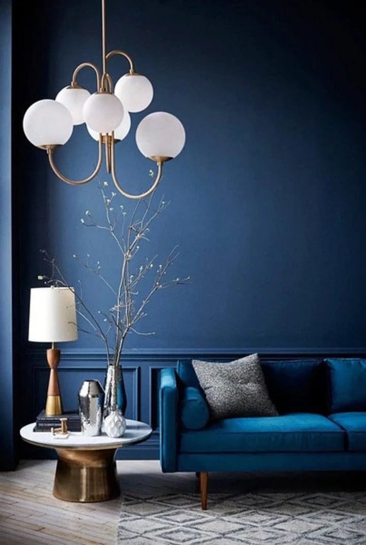 Modern Nautical Style Glass String Lights IP33 Rated White LED Hanging Ceiling Light Double Color Plating for Living Dining Room