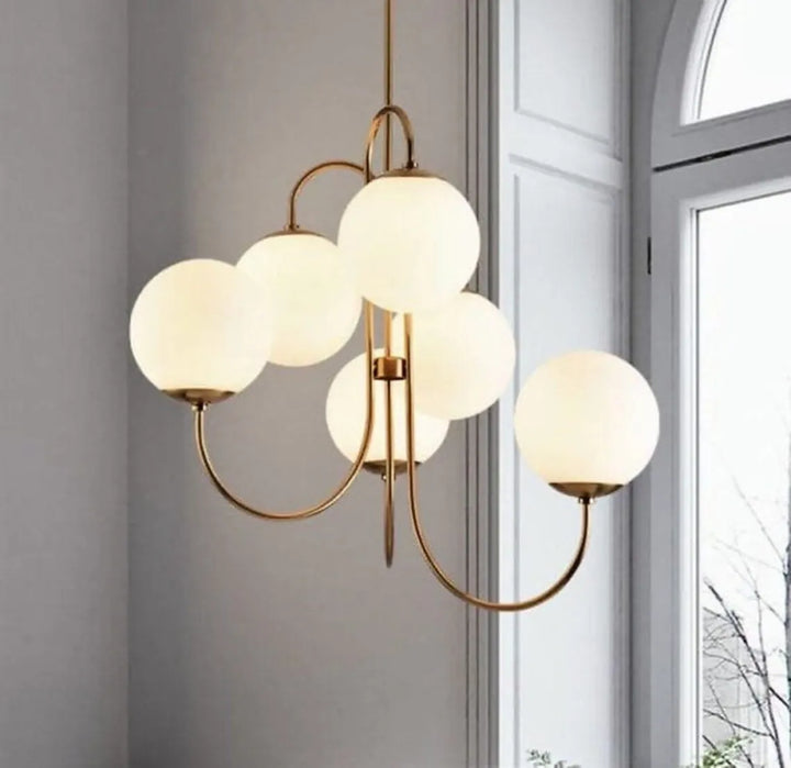 Modern Nautical Style Glass String Lights IP33 Rated White LED Hanging Ceiling Light Double Color Plating for Living Dining Room