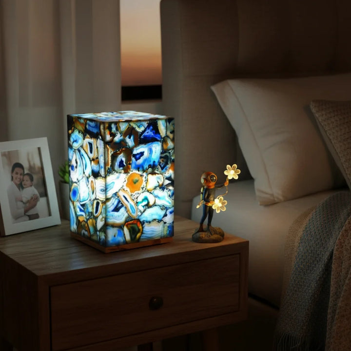 Handmade Resin Flower-Shaped LED String Lights Night Light Diving Statue Underwater Theme Mother&