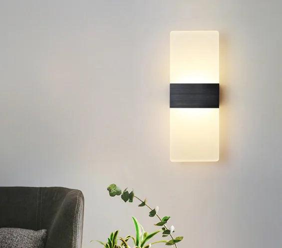 EU Standard LED Wall Sconces AC85-265V Aluminum Lights Wall Mount Lamp for Living Room Bedroom Hotel Restaurant Lighting Acrylic