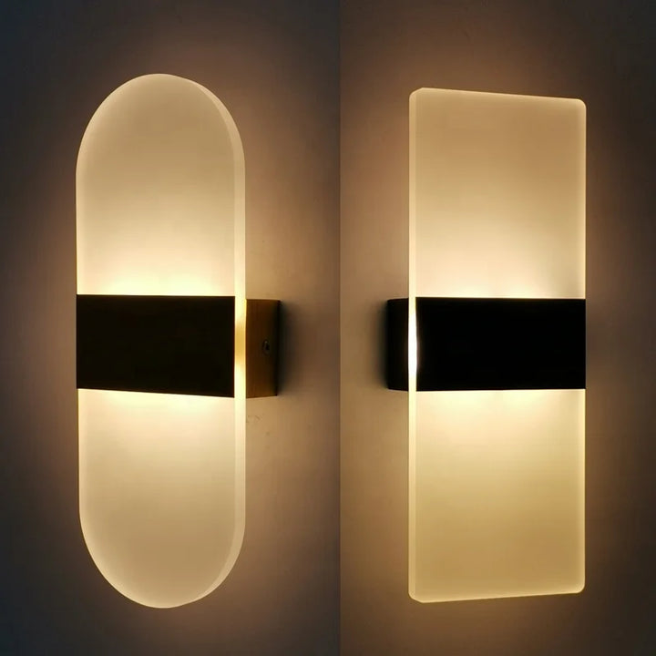 EU Standard LED Wall Sconces AC85-265V Aluminum Lights Wall Mount Lamp for Living Room Bedroom Hotel Restaurant Lighting Acrylic