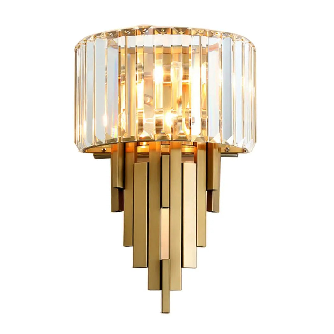 Modern Luxury Gold Crystal LED Wall Sconces Elegant Indoor Bathroom Vanity Elegant Indoor Stainless Steel Wholesale Wall Light