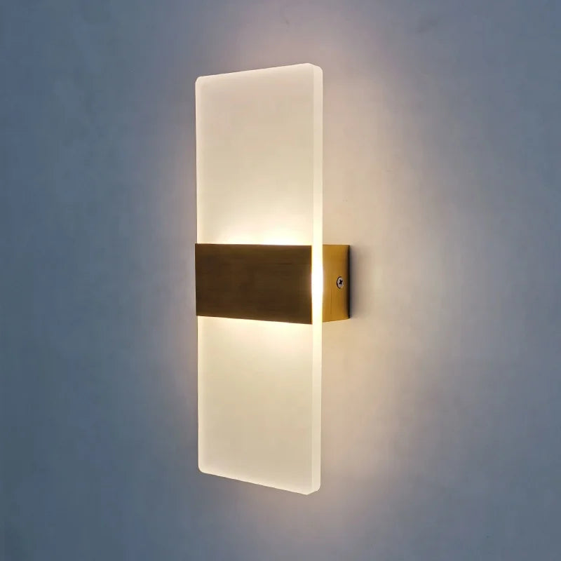 EU Standard LED Wall Sconces AC85-265V Aluminum Lights Wall Mount Lamp for Living Room Bedroom Hotel Restaurant Lighting Acrylic