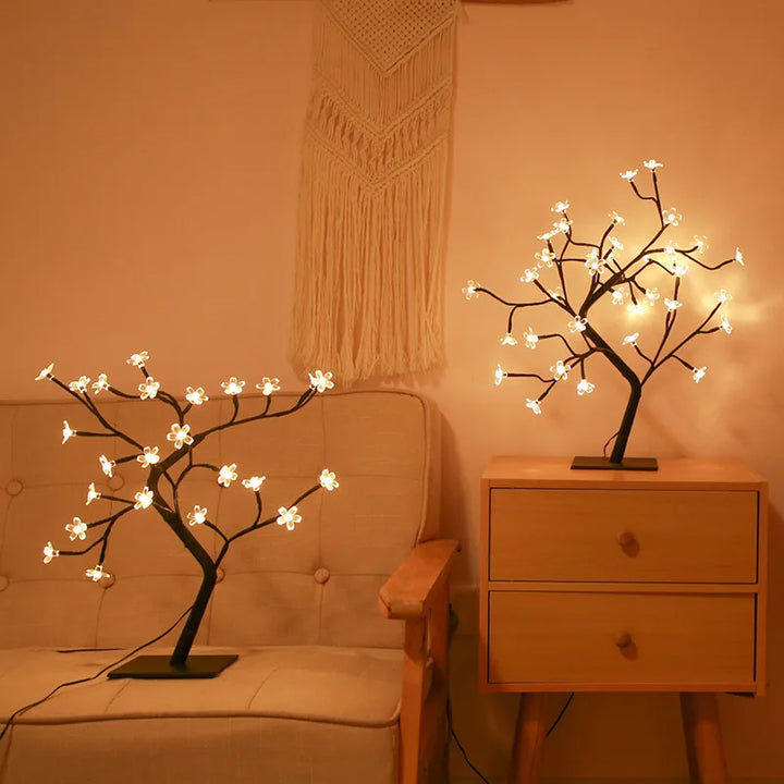 Cherry Blossom Tree Light 24 LED 48LED  Fairy String Lights USB Operated DIY Artificial Tree Light  for Gift Holiday Festival