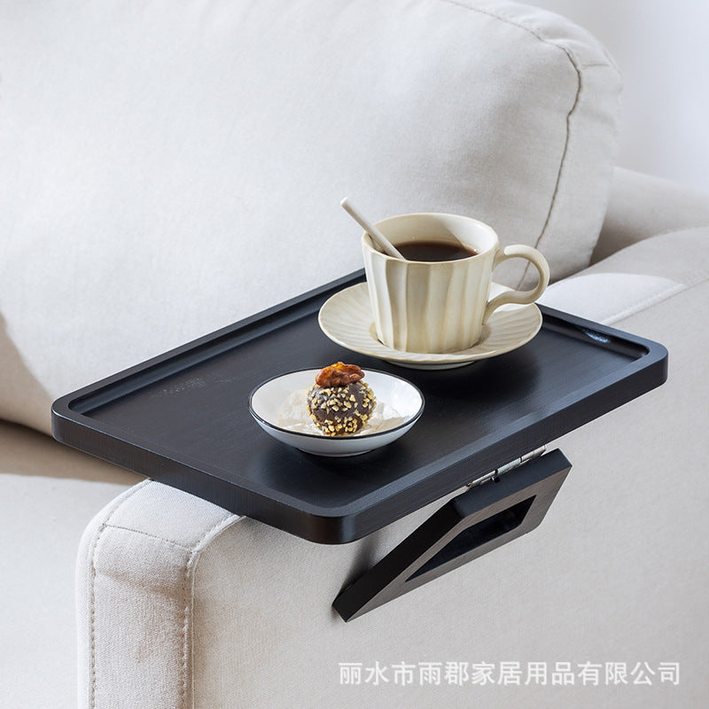 New Chinese Style Bamboo Foldableing Tray Non-Slip Tea Tray Sofa Armrest Table Square Clip Tea Tray Space-Saving Cheese Tray