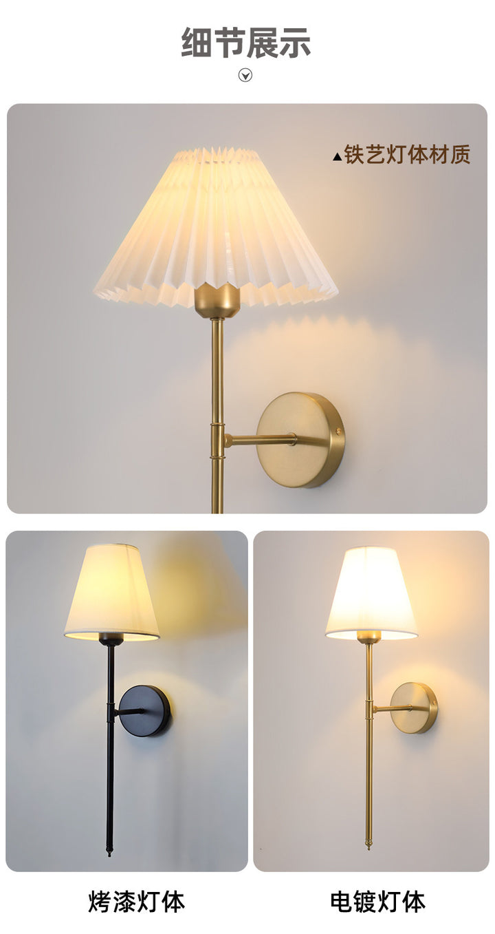 Cross-border Amazon Wall Lamp Southeast Asia North America Bedside Lamp Aisle Stairs Wall TV Background Wall Cloth Cover Wall Lamp