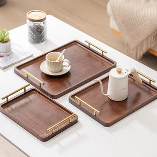 New Chinese Style Bamboo Foldableing Tray Non-Slip Tea Tray Sofa Armrest Table Square Clip Tea Tray Space-Saving Cheese Tray