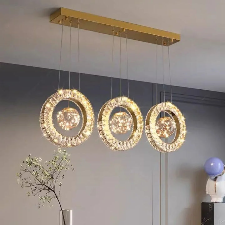 Modern Home DecorLED Lights Crystal Pendant Lamps Room Chandeliers Dining Table Pendant Lights Indoor Lighting Dimmable Light