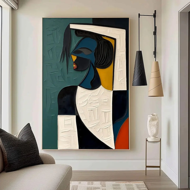 Large Colorful 3D Textured Mural Original Hand-painted Abstract Canvas Painting Picasso-style Oil Painting Modern Wall Art De