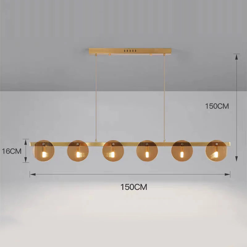 Modern Glass Pendant Light - Adjustable Chandelier for Dining Room