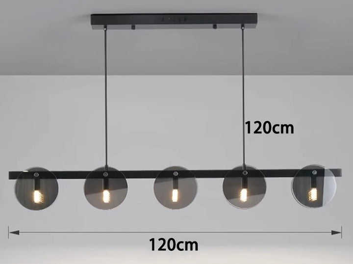 Modern Glass Pendant Light - Adjustable Chandelier for Dining Room