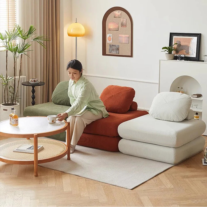 Modern Foldable Fabric Sofa Bed – Convertible Lazy Lounge Chair for Small Living Spaces