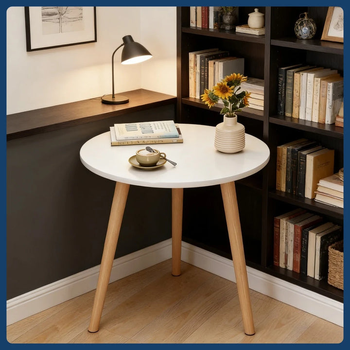 Modern Round Side Table – Minimalist Coffee Table for Living Room &amp; Bedroom