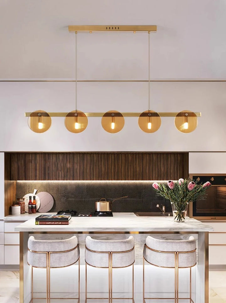 Modern Glass Pendant Light - Adjustable Chandelier for Dining Room