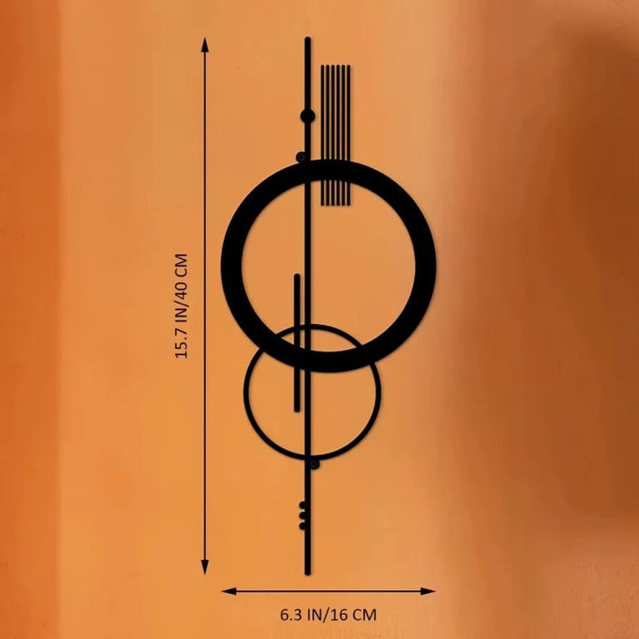 Abstract Metal Wall Art - Geometric Vertical Wall Decoration