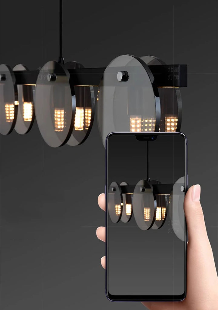 Modern Glass Pendant Light - Adjustable Chandelier for Dining Room