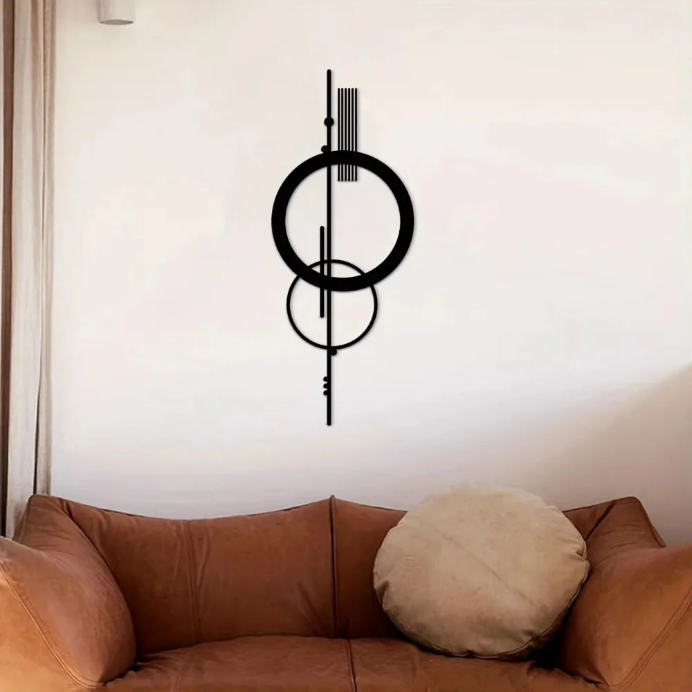 Abstract Metal Wall Art - Geometric Vertical Wall Decoration