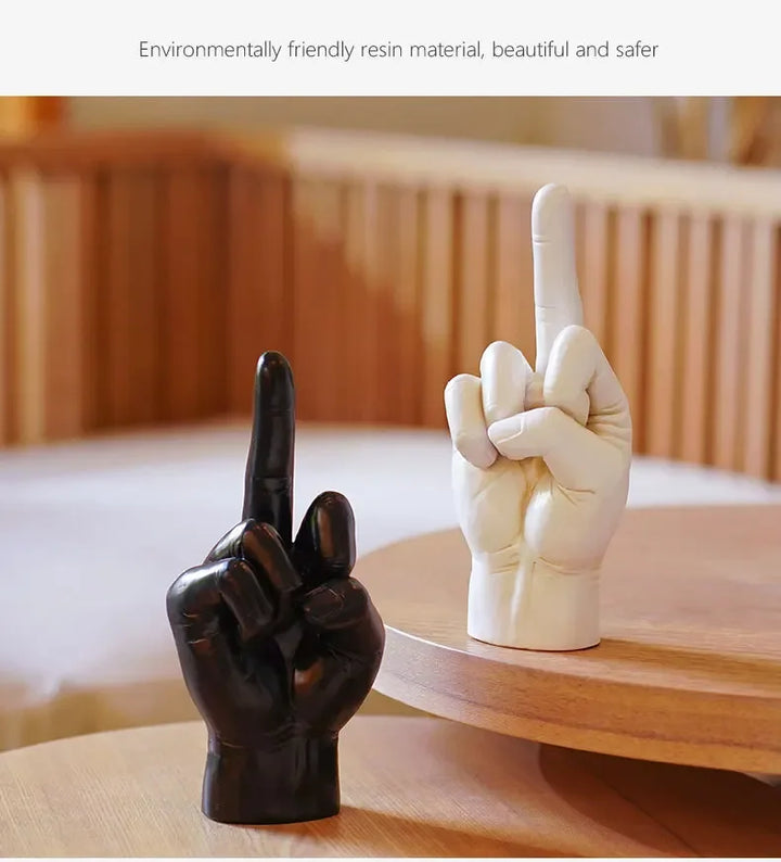 Hip Hop Middle Finger Resin Statue - Modern Desktop Decor