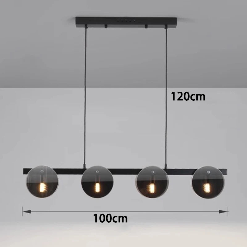 Modern Glass Pendant Light - Adjustable Chandelier for Dining Room