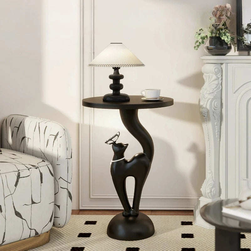 Modern Designer Cat Side Table – Minimalist Coffee Table for Living Room &amp; Small Spaces