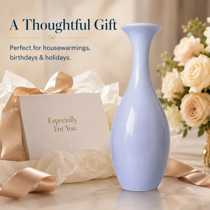 Hand-Painted Ceramic Vase Matte Floral Aesthetic Room Decor Pastel Gradient Table Centerpiece Dopamine Home Decoration