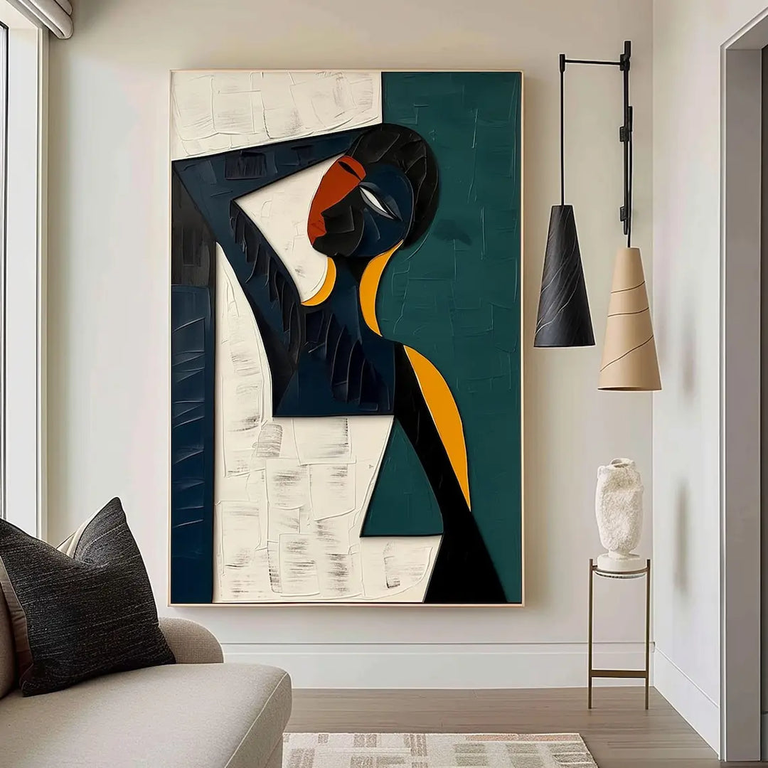 Large Colorful 3D Textured Mural Original Hand-painted Abstract Canvas Painting Picasso-style Oil Painting Modern Wall Art De