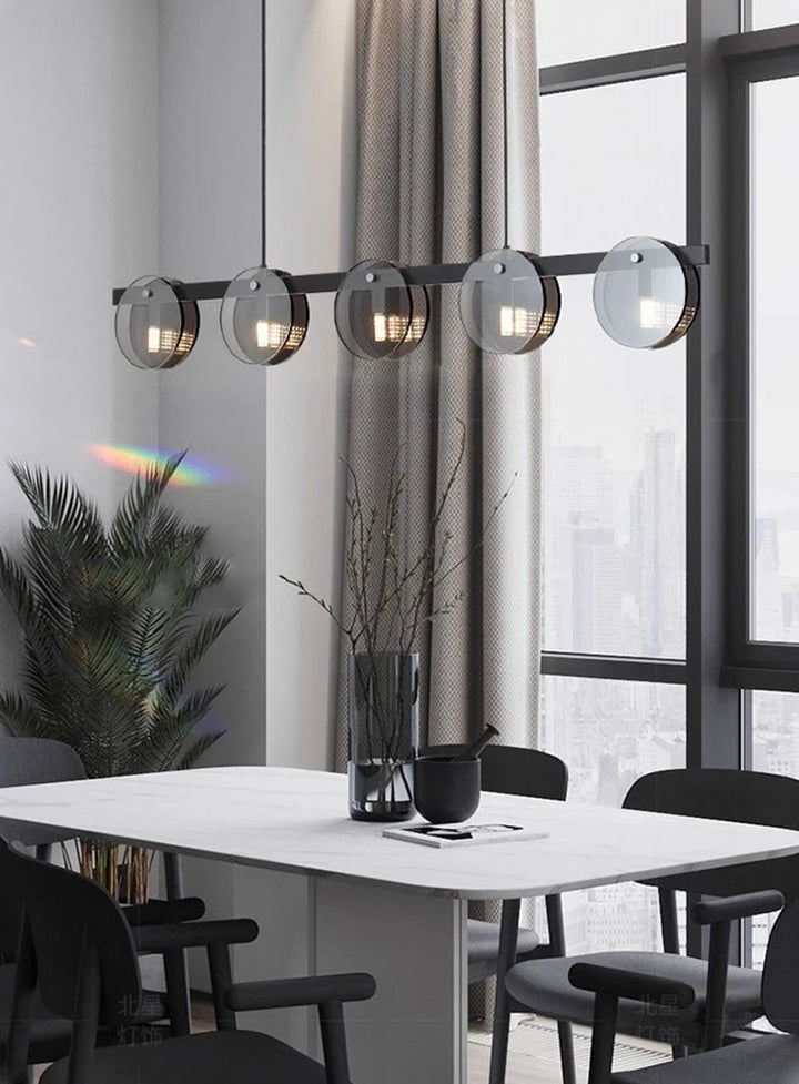 Modern Glass Pendant Light - Adjustable Chandelier for Dining Room