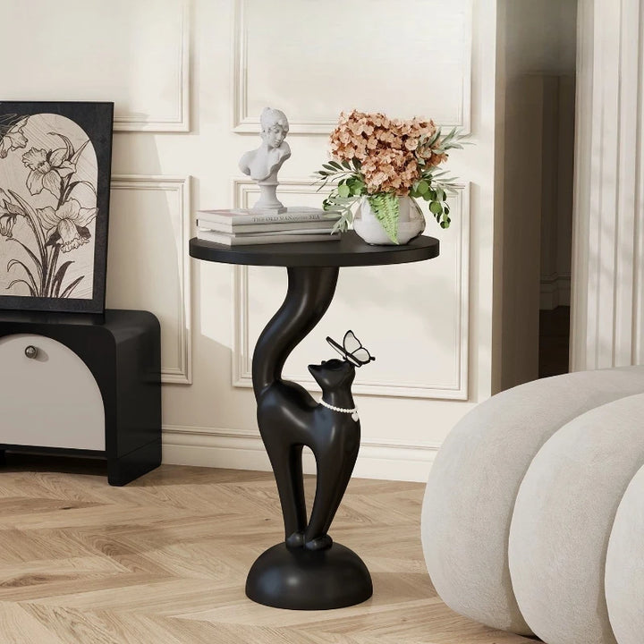 Modern Designer Cat Side Table – Minimalist Coffee Table for Living Room &amp; Small Spaces