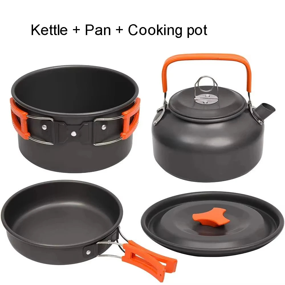 Camping Cookware Kit - Portable Aluminum Cooking Set for Hiking