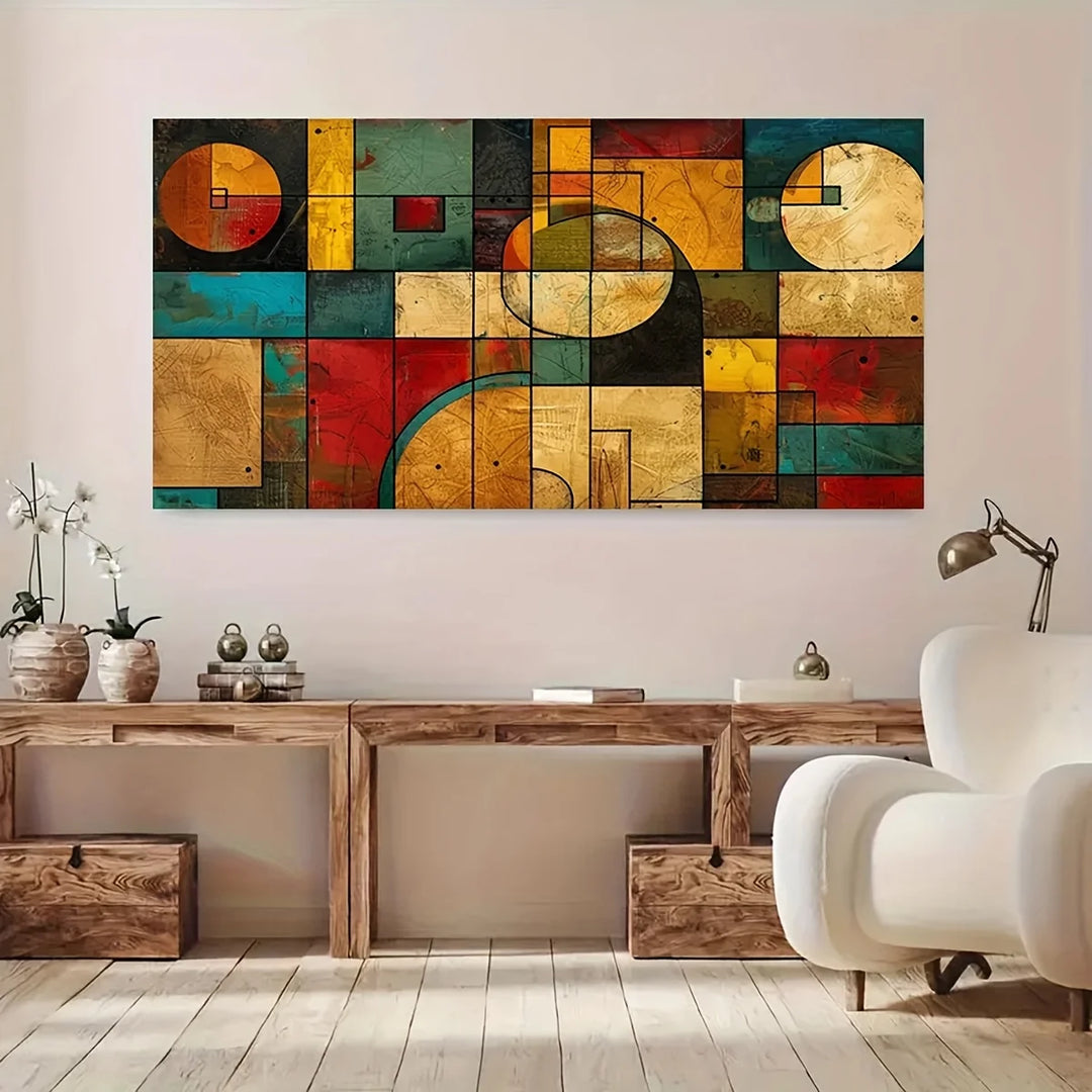 Modern Abstract Ink Canvas Wall Art Print