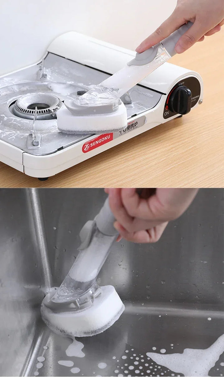 2-in-1 Kitchen Cleaning Brush - Soap Dispensing Dishwashing Tool