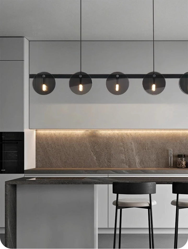 Modern Glass Pendant Light - Adjustable Chandelier for Dining Room