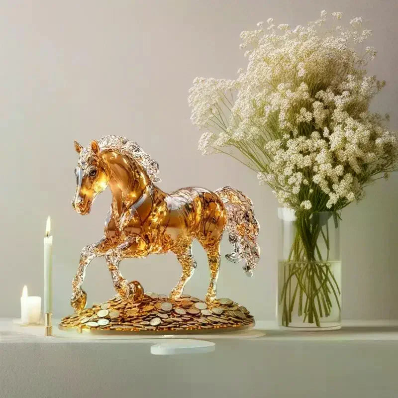 Acrylic 2D Horse Design Table Top Decor, Suitable for Home, Office, Café, Studio and Room, Ideal Gift and Desktop Accessory Kit