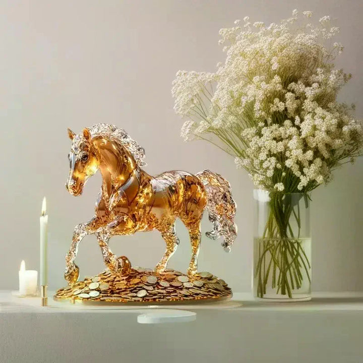 Acrylic 2D Horse Design Table Top Decor, Suitable for Home, Office, Café, Studio and Room, Ideal Gift and Desktop Accessory Kit