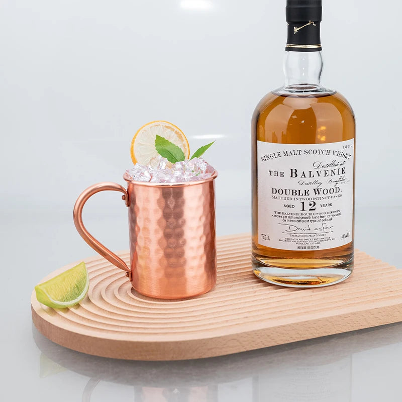 400ml Hammered Pure Copper Moscow Mule Mug | Classic Copper Cocktail Mug | Hand-Hammered Finish | Insulated Feel | Vintage Gift