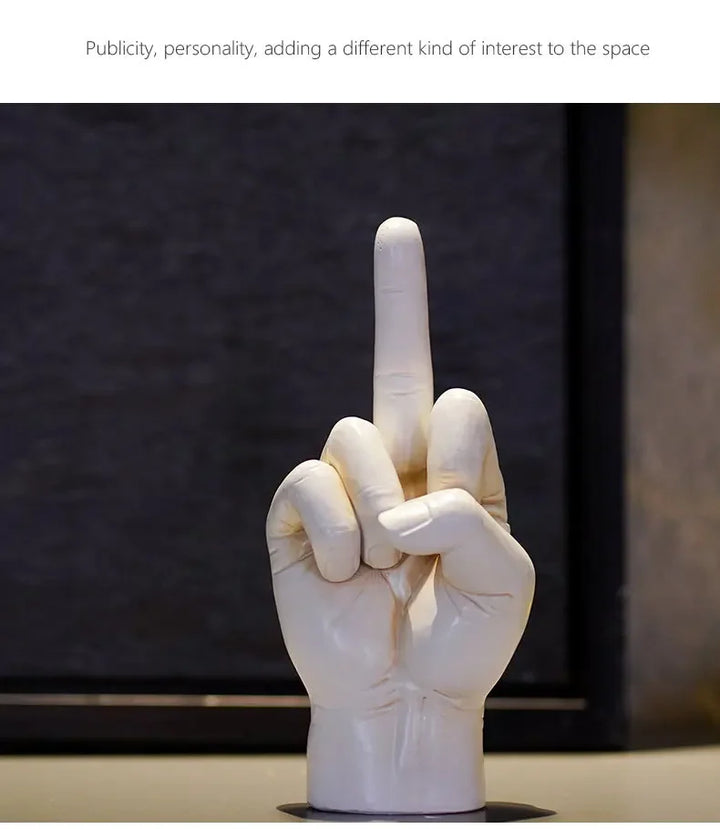 Hip Hop Middle Finger Resin Statue - Modern Desktop Decor