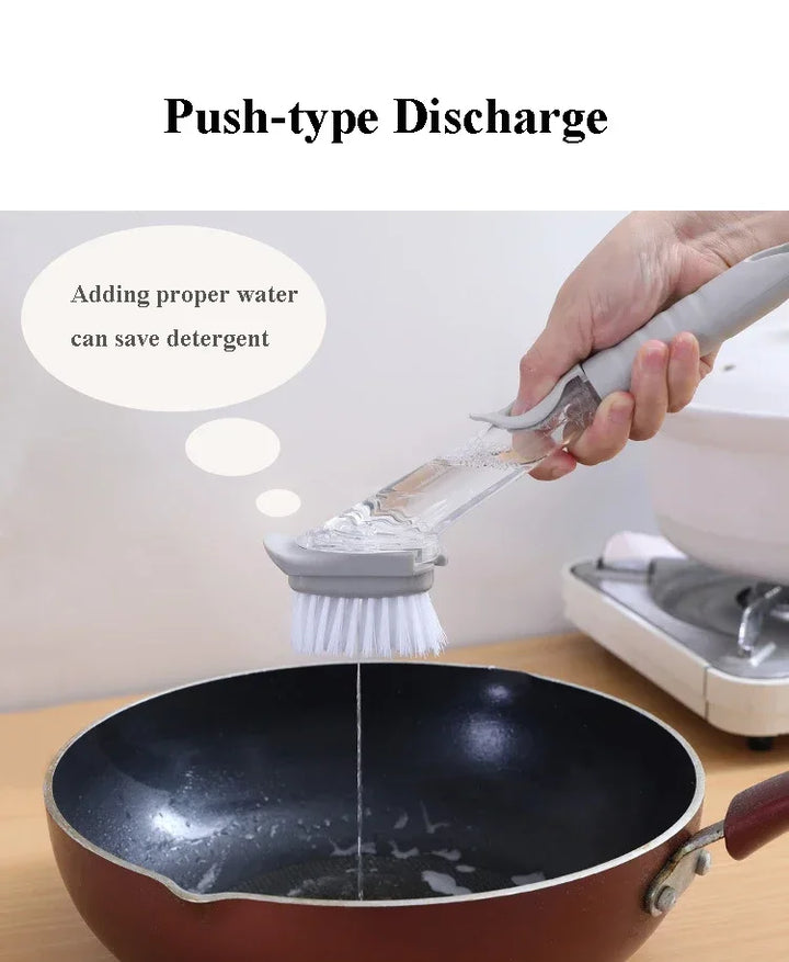 2-in-1 Kitchen Cleaning Brush - Soap Dispensing Dishwashing Tool