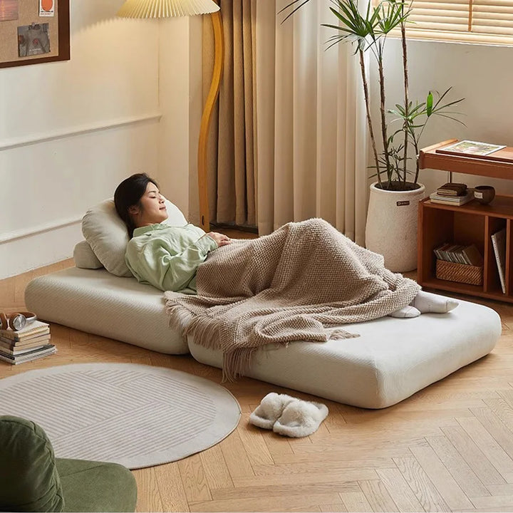 Modern Foldable Fabric Sofa Bed – Convertible Lazy Lounge Chair for Small Living Spaces