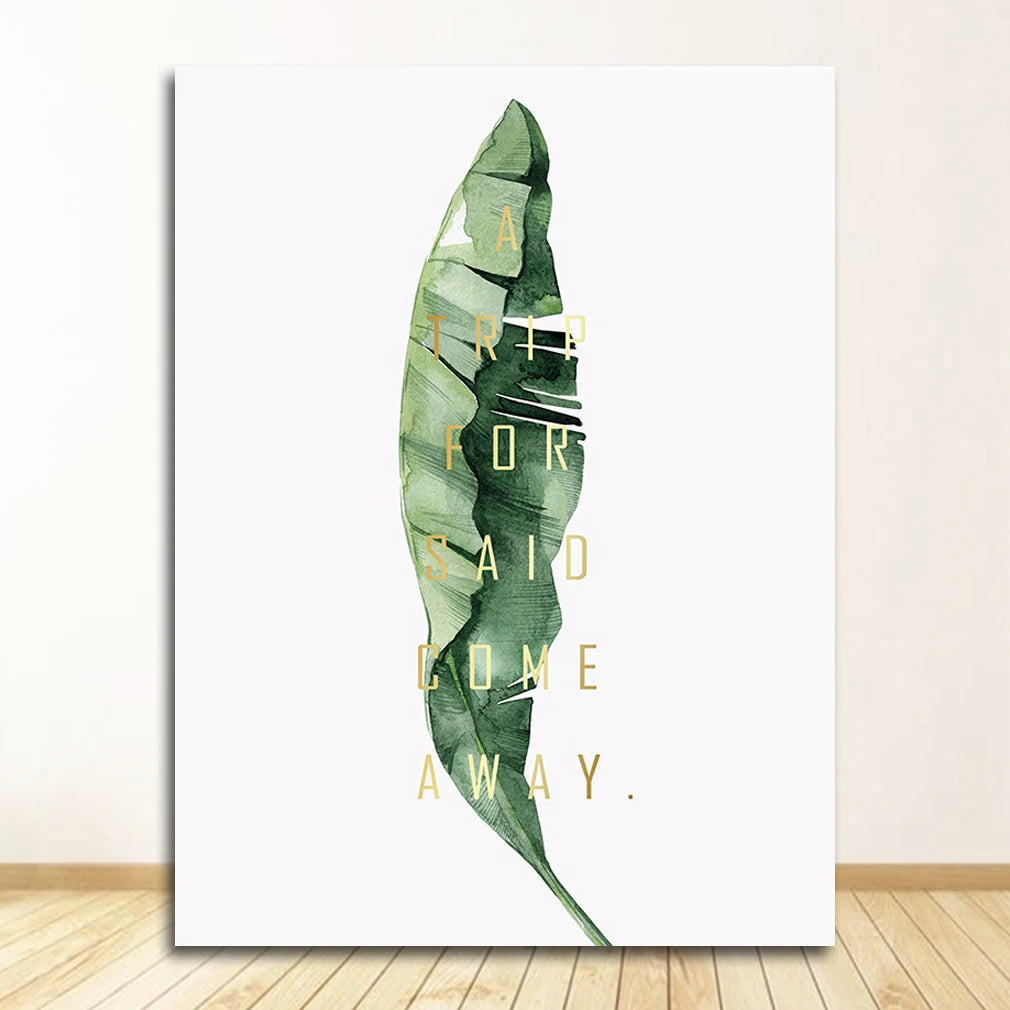 Scandinavian Tropical Plants Poster - Green Leaves Wall Art