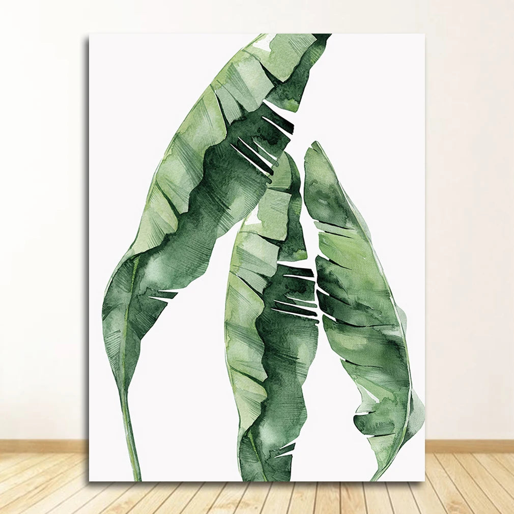 Scandinavian Tropical Plants Poster - Green Leaves Wall Art