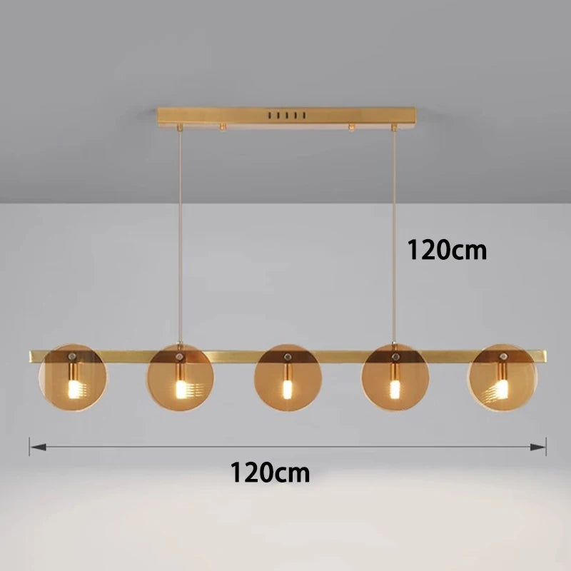 Modern Glass Pendant Light - Adjustable Chandelier for Dining Room