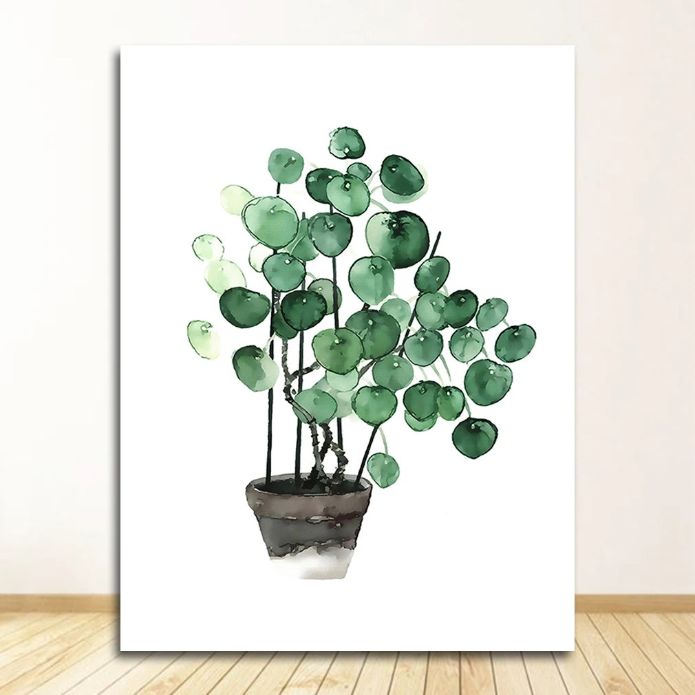 Scandinavian Tropical Plants Poster - Green Leaves Wall Art