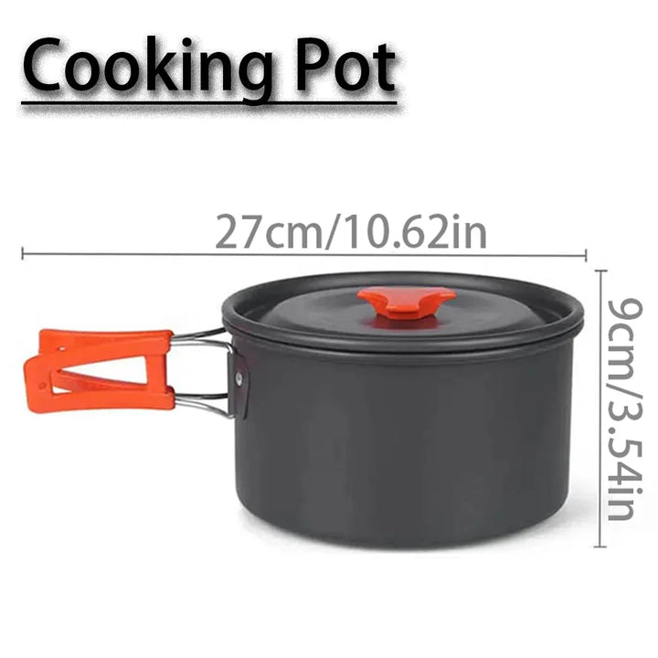 Camping Cookware Kit - Portable Aluminum Cooking Set for Hiking