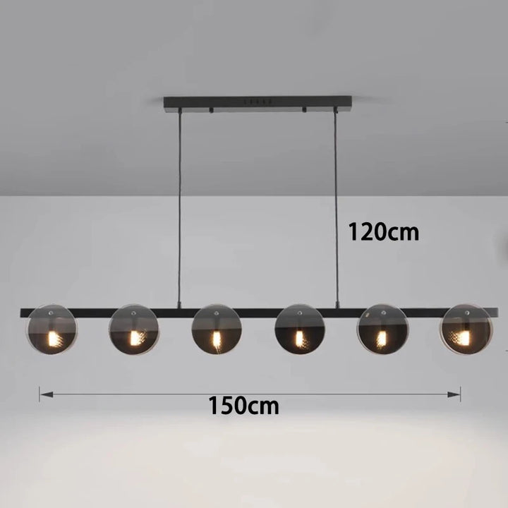 Modern Glass Pendant Light - Adjustable Chandelier for Dining Room
