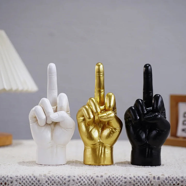 Hip Hop Middle Finger Resin Statue - Modern Desktop Decor