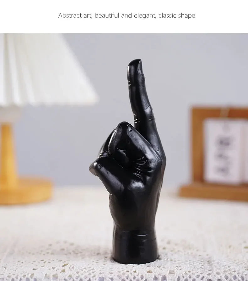 Hip Hop Middle Finger Resin Statue - Modern Desktop Decor