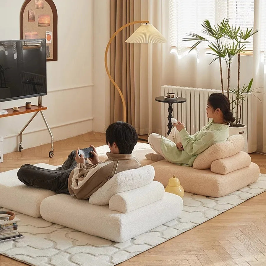 Modern Foldable Fabric Sofa Bed – Convertible Lazy Lounge Chair for Small Living Spaces