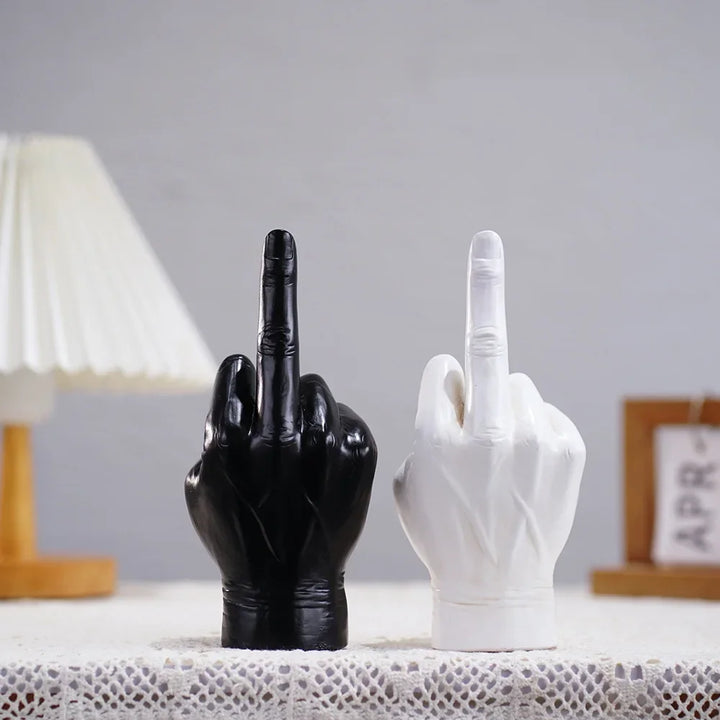 Hip Hop Middle Finger Resin Statue - Modern Desktop Decor