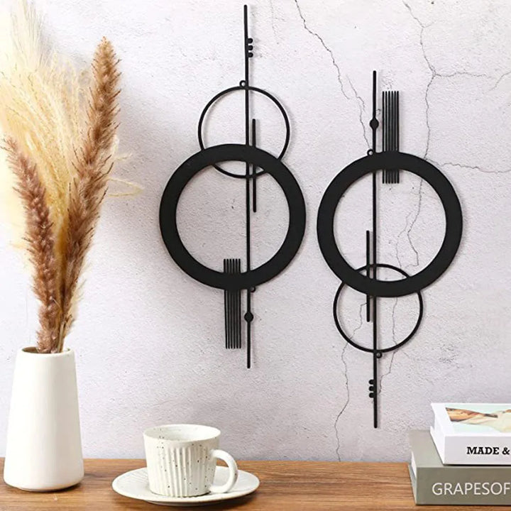 Abstract Metal Wall Art - Geometric Vertical Wall Decoration