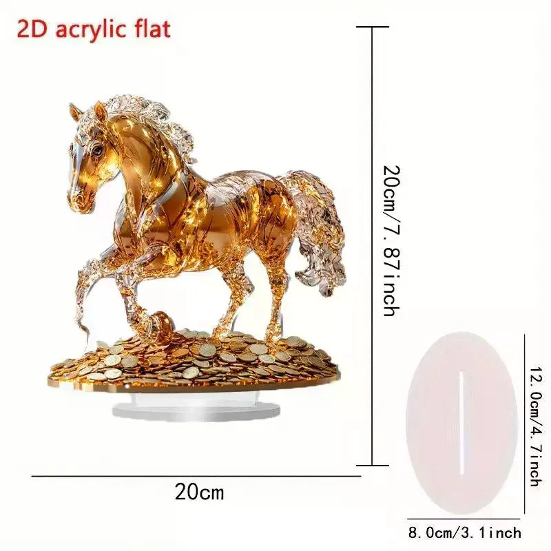 Acrylic 2D Horse Design Table Top Decor, Suitable for Home, Office, Café, Studio and Room, Ideal Gift and Desktop Accessory Kit